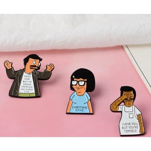 Hamburg Cartoon Character Brooch Bag Shirt Badges Enamel Pins Broches for Men Women Badge Pines Brooches Jewelry Accessories