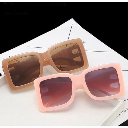 New Simple Pure Color Big Frame Glasses Ladies Fashion Atmospheric Square Sunglasses Oversized Ladies Trendy Glasses