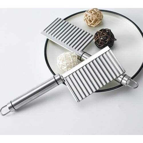 Stainless Steel Potato Cutter Chip Salad Vegetable Crinkle Wavy Cutter Slicer Tool French Fries Maker Cooking Kitchen Gadgets