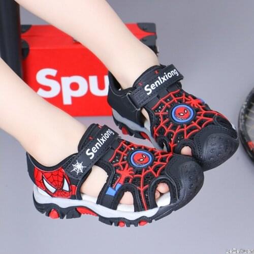 Disney Summer kids sandal closed toe toddler boys spiderman sandals orthopedic sport pu leather baby boys beach sandals
