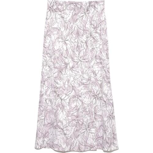 Spring Summer Woman Clothing Japan Style Temperament Office Lady Skirts Print High Waist Slim Split Fork Mermaid Skirt