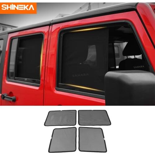 SHINEKA Side Window Sunshades For Jeep Wrangler JK 2007-2017 Anti UV Sun Windshield Sunshade Cover for Wrangler JK Accessories