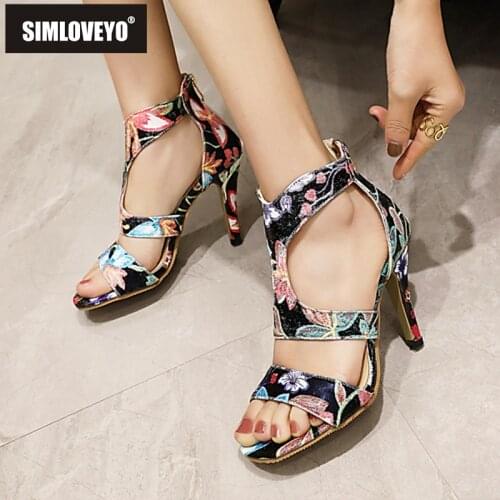 SIMLOVEYO New 2021 Women Sandals Open Toe 9cm High Thin Heels Zip Patchwork Exotic Stylish Big Size 34-44 Casual Yellow A3709