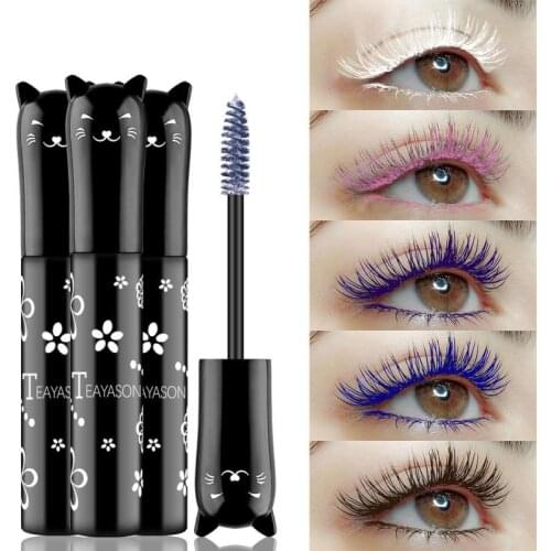 Long lasting Color Eyelash multicolor eye makeup black white purple blue long non-flowered elongated easy remove eyelashes TSLM1