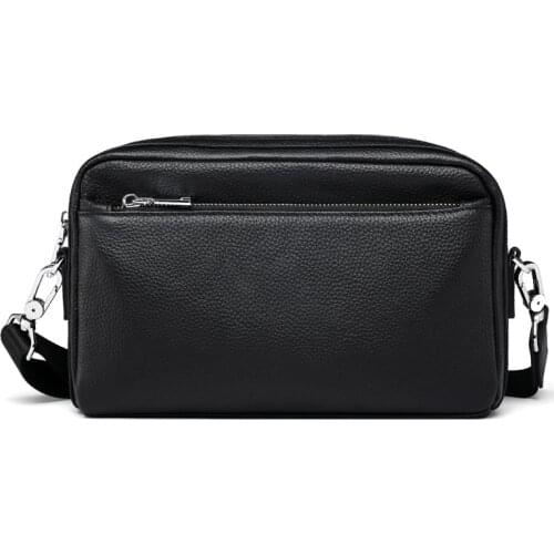 Fashion Males Crossbody Bag Business Genuine Leather Mens Messenger Bag Vintage Men Small Bags Zipper Shoulder Handbags Clutch