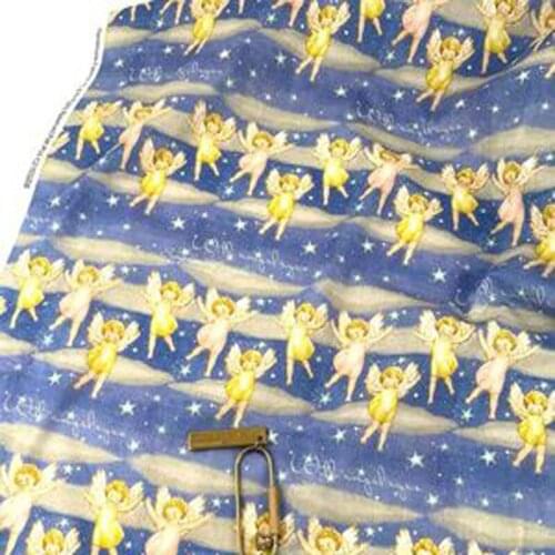 50x105cm Flying Angels in Sky Star Printed Cotton Fabric Design 013 Fabric Patchwork for Cloth Dress Party Home Decor