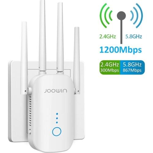 10pcs Power 5Ghz WiFi Amplifier Wi Fi Repeater 1200Mbps Wi-fi Extender Long Range Wi fi Repeater Signal Wi Fi Booster 5.8G 2.4G