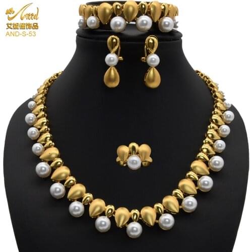 Jewelry Sets Fashion Fine Earring Drops Big African Jewellery Set Women Gift Chocker Necklace Set Bracelet Earring Wedding