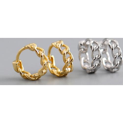 SilJew 925 Sterling Silver 20mm Huggies Chains Hoops 14mm Luxury Women Fashion Jewelry Clips Piercing Pendiente Luxury Jewels