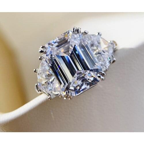 Romantic 925 Sterling silver Promise ring AAAAA cz Stone Engagement Wedding Band Rings for women Bridal Statement Party Jewelry