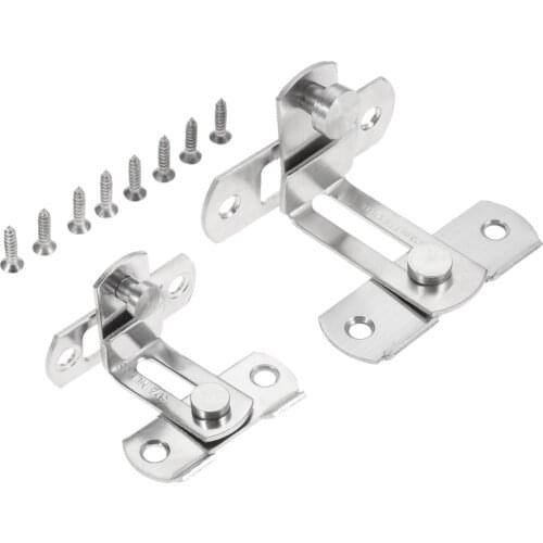 1pc Door Latch Buckle Silver S/L Size 90 Degree Right Angle door latch Hasp with Screws Toilet Room Doors Home Decoration