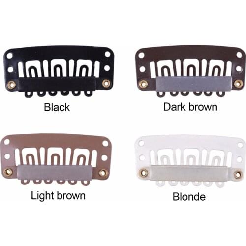 100pcs 32mm U Shaped Wigs Clips with Silicone Back for Hair Extensions Accessories Tool