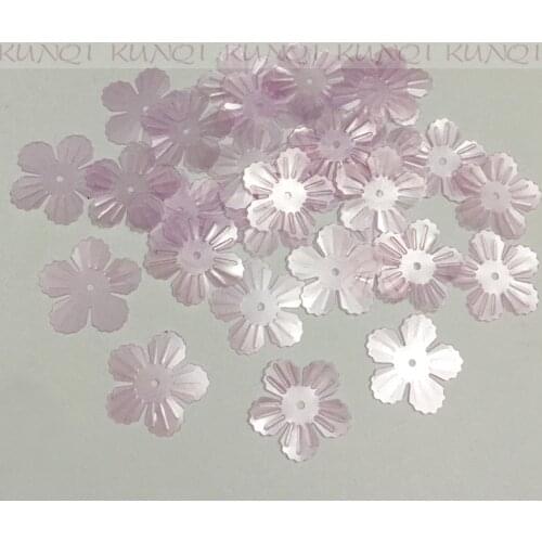 350pcs/600pcs 19mm Cup Flower Five Petals Loose Sequin Paillette Sewing,Wedding Craft,Women Kids DIY Garment Accessory Purple