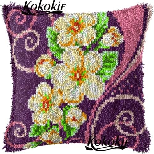 3D carpet Needlework latch hook flower cushion embroidery handicraft pillowcase Unfinished cross stitch pillow kits