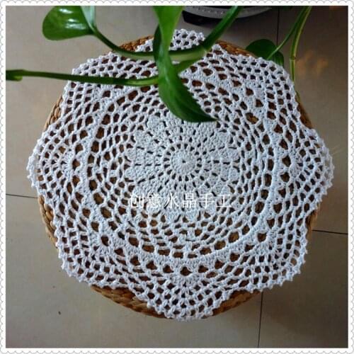 4 pcs 22cm round guangzhou high quality fabric lace mat for drying dish on the dinning table as home decoration novelty item