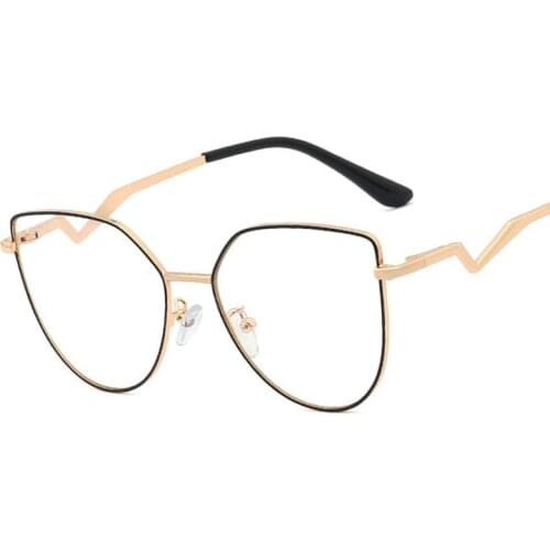 48237 Cat Eye Anti Blue Light Metal Glasses Frames Men Women Optical Fashion Computer Glasses