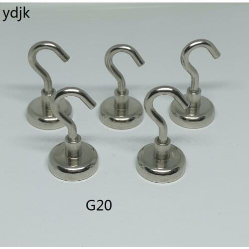 5pcs/lot Dia 20 mm Pot Magnet N42 Super Heavy Neodymium Rare Magnetic Hook Holder G20