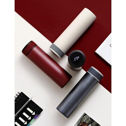 500ml Double-Wall Insulated Vacuum Flask Stainless Steel Water Bottle For Men Girls Office Style Smart Thermos Thermal Tumbler