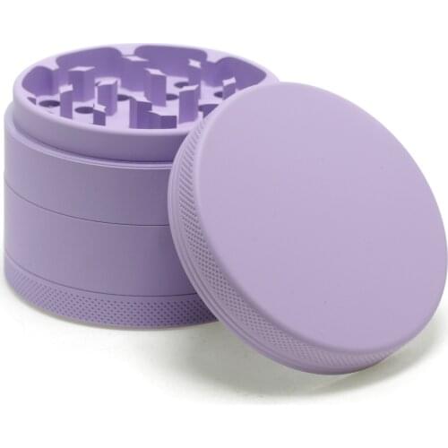 63mm 4-layer Aluminum Herbal Herb Tobacco Grinder Smoke Grass Grinders White Rubber Paint Metal Smoking Pipe Weed Accessories