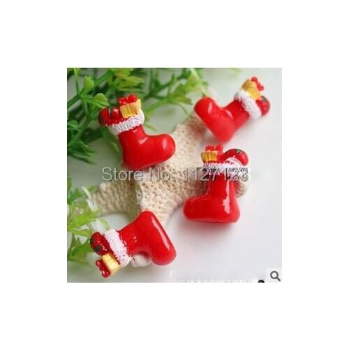 Free shipping!!30pcs Resin Christmas boots stuffings for DIY glass globe necklac,mini bottle filler 10x18x20mm