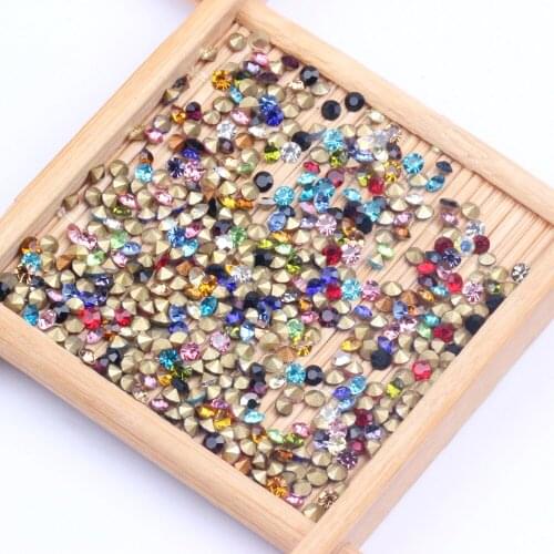 Shiny Glass Rhinestones Many Colors ss10 2.7-2.8mm 1440pcs Pointback Stones Loose Strass Bead DIY Nail Art Decoration