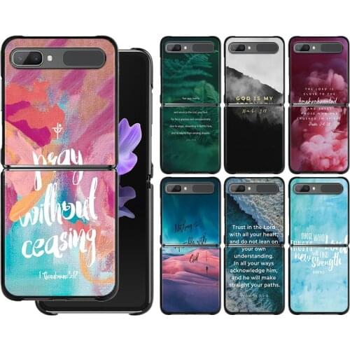Phone Case For Samsung Galaxy Z Flip3 z flip 3 5G PC Cases for Samsung Z Flip Cover Black Shell Hard Fundas Bible Verse