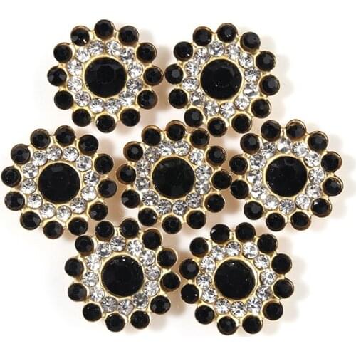 CKysee iron outer ring resin embellishment round sunflower diamond buckle hair accessories material DIY jewelry accessories