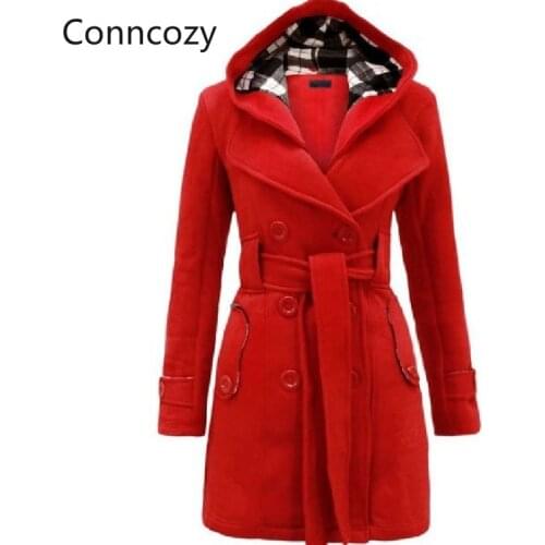 Женские пальто с поясом Conncozy China At AliExpress