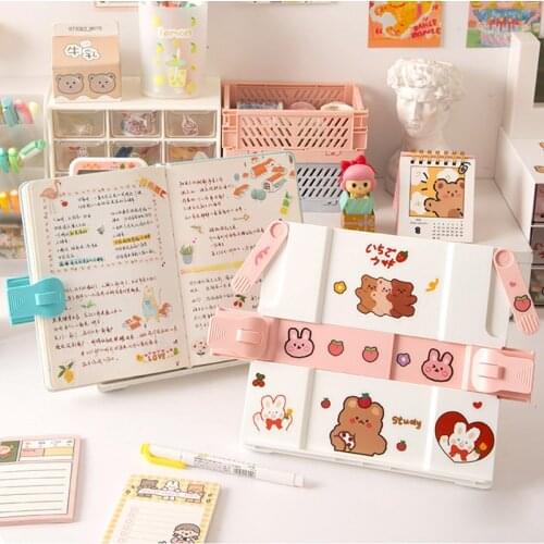 Kawaii Girls Reading Rack Ins Put Book Clip Bookshelf Book Stand Holder for Students Reading Artifact Reading Bracket