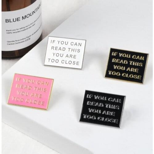 Anti Social Enamel Pin Introverts Need Personal Space Funny Slogan Rectangle badge Brooches Lapel Pins