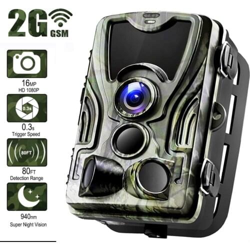 Hunting Trail Camera HC-801M Wildlife Camera 2G MMS 0.3s Trigger Photo Trap 16MP Digital Night Vision animal Video Monitor