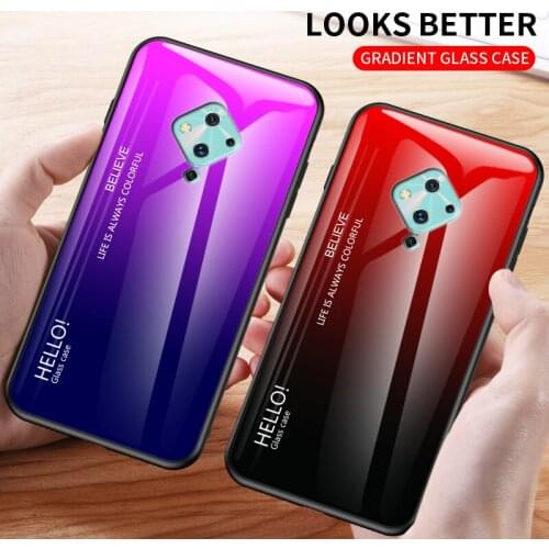 Gradient Tempered Glass Case For VIVO V17 S1 Pro Case Soft Silicone Frame Hard Glass Back Cover For VIVO V17 Neo V17 Pro