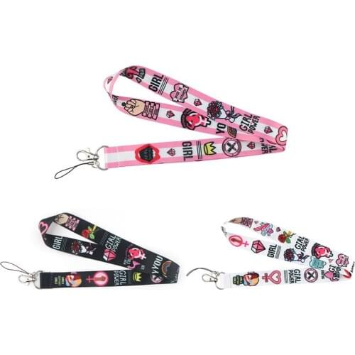 J1541 Girls Style Feminism Cell Phone Lanyard Strap Keychain Phone Keys Camera USB IDs Badge Holder Wedding
