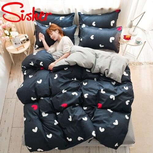 220x240 King Size Cartoon Bedding Set Plaid Stripe Duvet Cover Set Single Double Queen Bed Linen Modern Quilt Covers Bedclothes