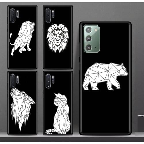 For Samsung Galaxy Note 20 Ultra 10 Lite 9 8 S21 Plus Phone Case S20 FE S10 A51 A71 A52 Soft Back Cover Animal Lion Wolf Owl Sac