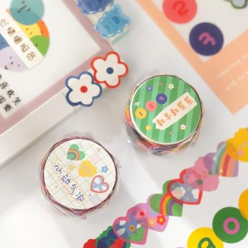 100pcs/Roll Cute Sticky for Diary Deco Various Shape Stationery Supplies Plant Stickers Junk Journal Scrapbooking Label Stickers