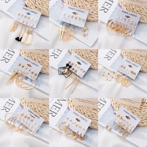 Woman Earrings Set Tassel Geometric Earrings 2021 Trend Metal Acrylic Dangle Drop Earrings For Women Party Jewelry Wholesale