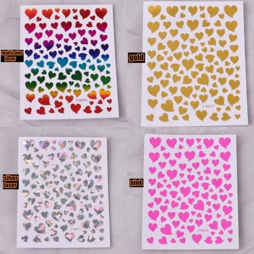 Nail Sticker Love Heart Shape Peach Heart Sticker Holiday Color Graphic Colorful Nail StickerLove Heart Nail Stickers Nail Art D