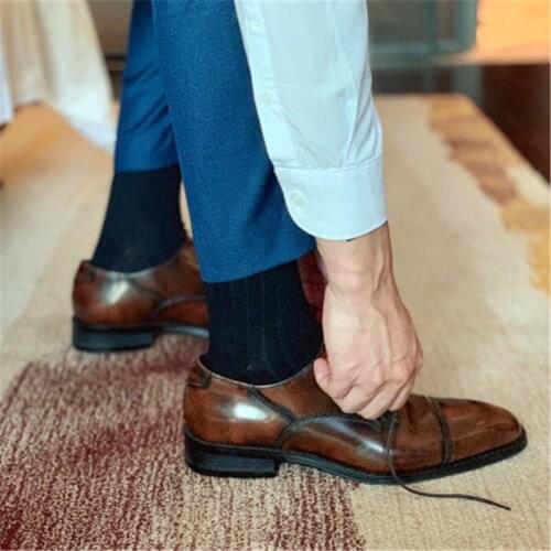 Mens Suit Deodorant Socks Long Basic Simple Short Leather Shoes Formal Meeting Stripe Company Business Easy Popular
