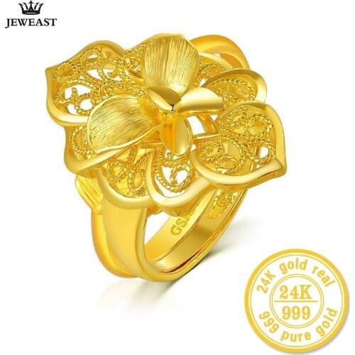 XXX ZZZ JEWEAST 2020 New hot Lovers' 24k pure Yellow Gold with Flower Decoration Charm&Fashion Fine Jewelry for Wedding