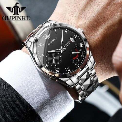 2021 New OUPINKE 3198 Mens Mechanical Watches Brand Luxury Automatic Watch Men Sapphire Glass Sports Waterproof Wristwatch