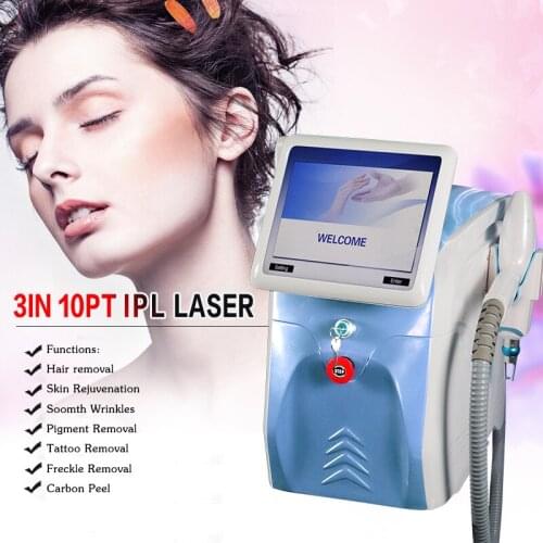 Newest 3 in 1 SHR OPT Radio Frequency IPL +laser Tattoo Removal Machine and E-LIGHT/OPT /IPL Hair Removal Machine
