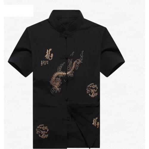 Brand New Arrival Chinese Traditional Mens Cotton Embroider Dragon Kung Fu Shirts Tops S M L XL XXL 3XL MS2015011