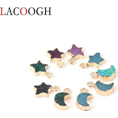 Lacoogh 5pcs Alloy Resin Butterfly Moon Nacklace Pendants Fit Bracelet Findings Pendants Charms For Jewelry Making