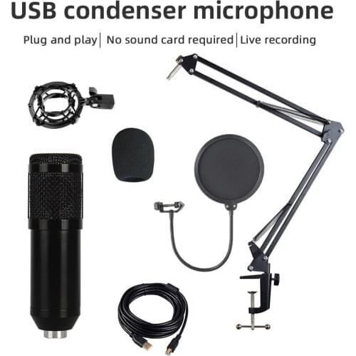 BM-828 Professional Studio Gaming Condenser Microphone Stand for Karaoke Gaming Live Broadcast Voice Computer Mic USB Plug