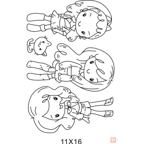 Girl Transparent Clear Silicone Rubber Stamp Seal DIY Scrapbooking photo Album A0776