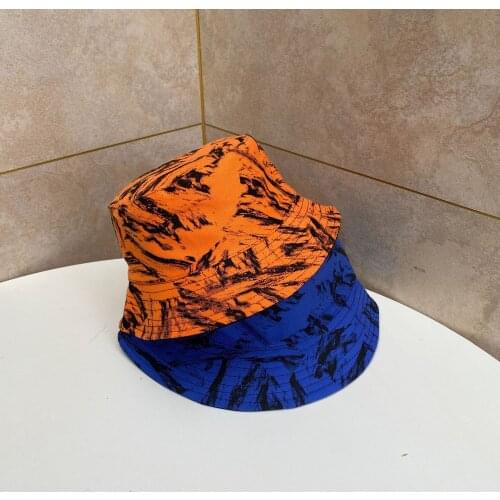 Printed Fisherman Hat Womens Mens Panama Tie-dye Fishing Hat Hip Hop Gorro Double-sided Fisherman Hat