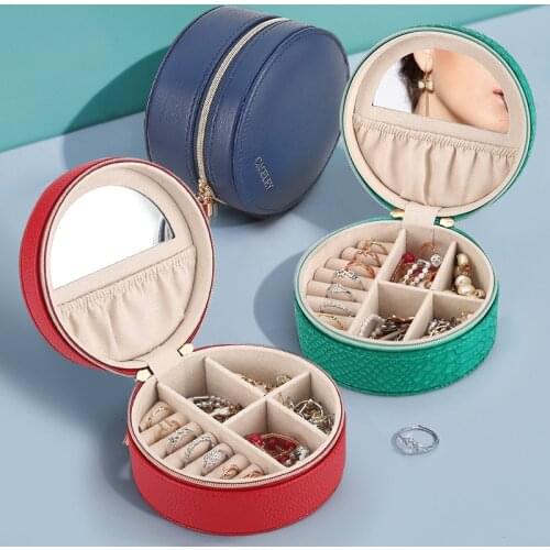 Customized name Logos Jewelry Casket Cosmetic Storage Box Makeup Packing Organizer Container Case Portable Leather travel