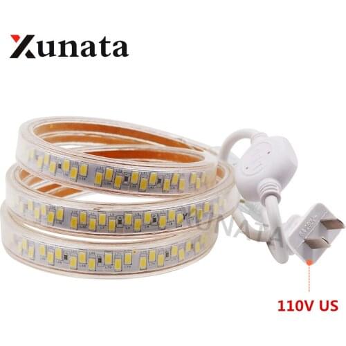 110V US 5730 LED Strip Waterproof 180LEDs/m Flexible LED Light Lamp For Home Decoration 1m-100m High Quality