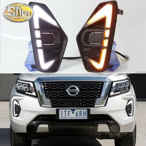 SNCN LED Daytime Running Light FFor Nissan Navara 2020 2021 2022 Car Accessories Waterproof ABS 12V DRL Fog Lamp Decoration